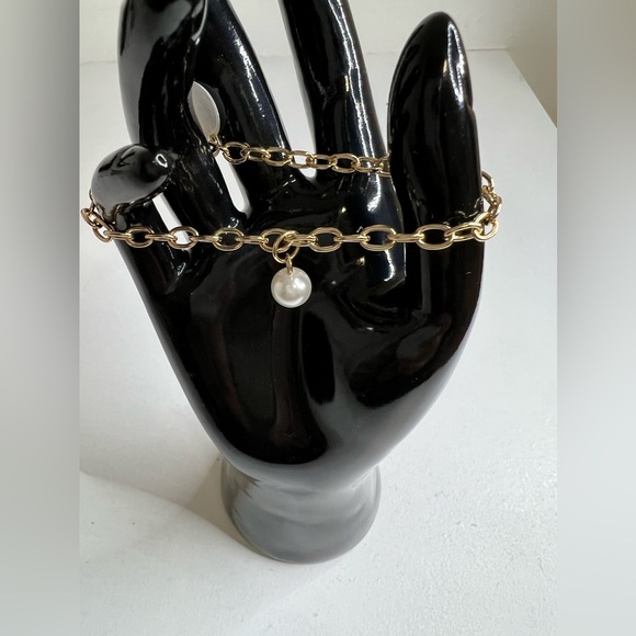 Gold bracelet with pearl pendant NWT - Picture 1 of 5